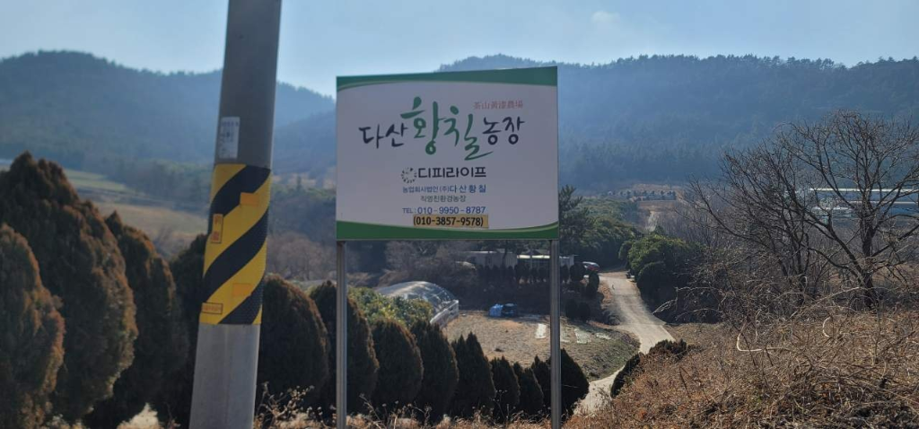 다산황칠농장 간판 전경